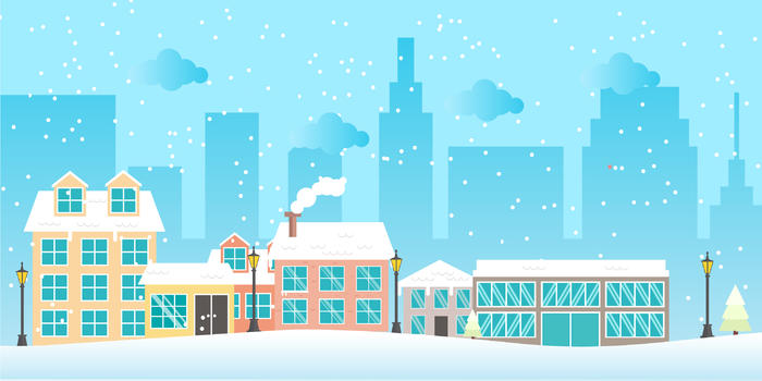 雪景城市图片素材免费下载