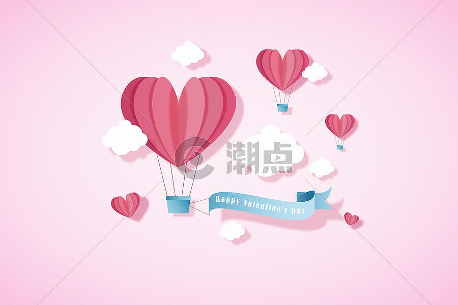 情人节爱心气球背景矢量图片素材免费下载