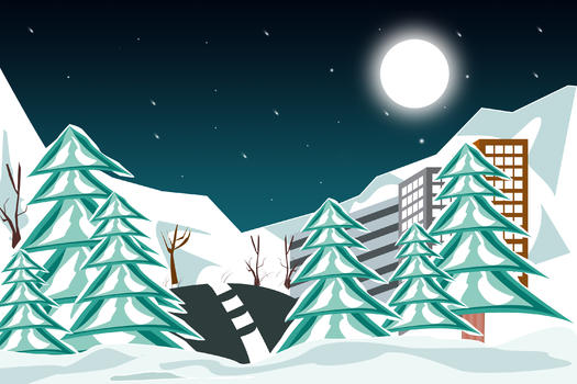 夜晚雪景图片素材免费下载