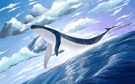 飞跃的鲸鱼图片素材免费下载