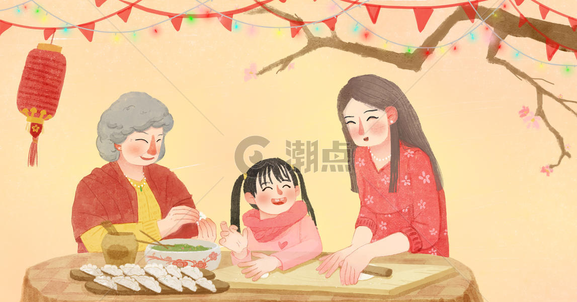 新年包饺子图片素材免费下载