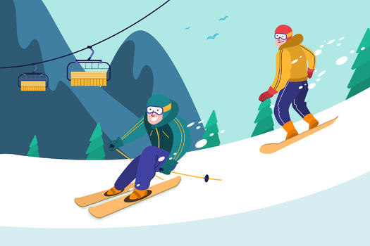 冬日滑雪场景图片素材免费下载