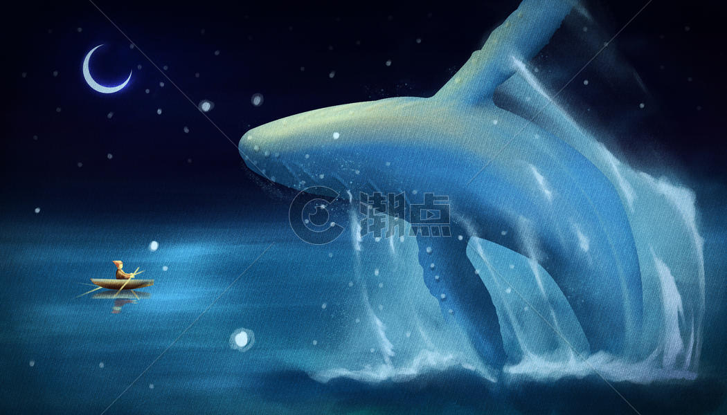鲸鱼与我的梦幻图片素材免费下载