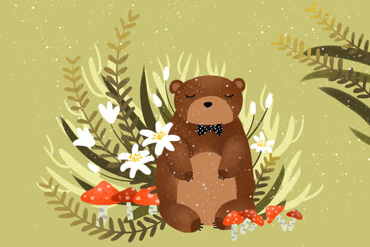 Q版可爱棕熊图片素材免费下载