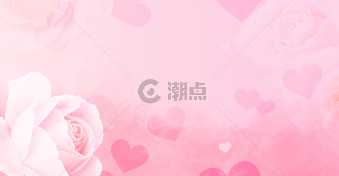 粉红色玫瑰浪漫情人节背景图片素材免费下载