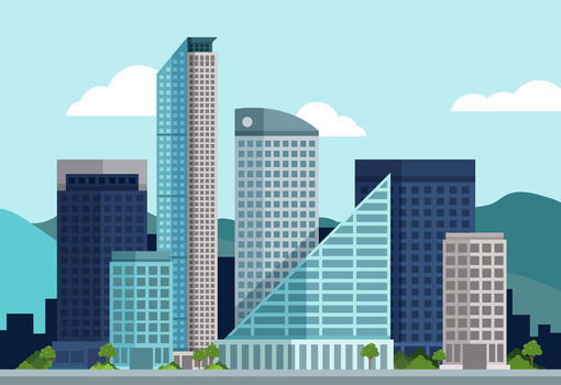 科技城市建筑蓝色图片素材免费下载