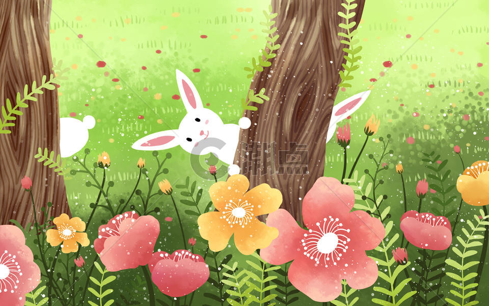 可爱的卡通兔子图片素材免费下载