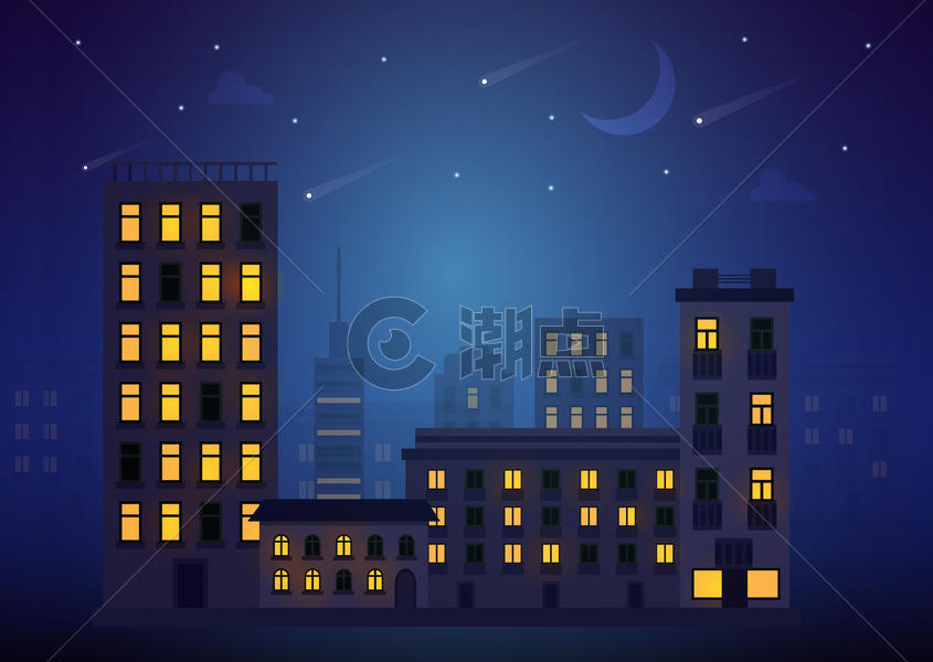 城市的夜晚图片素材免费下载