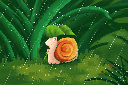 雨天中的蜗牛图片素材免费下载