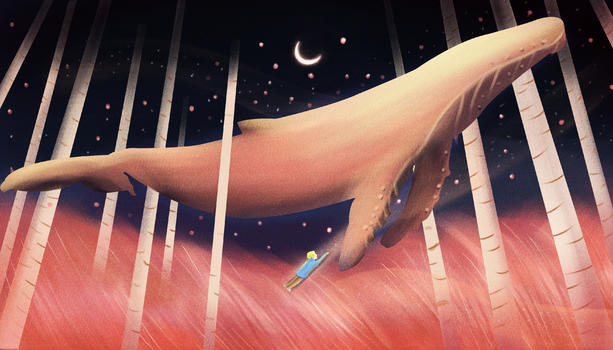 粉色梦幻鲸鱼图片素材免费下载