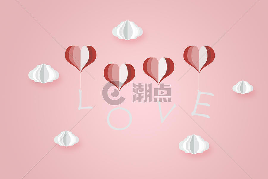唯美情人节爱心气球图片素材免费下载