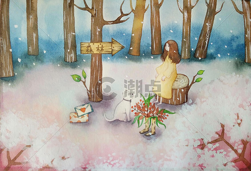 迷雾森林插画原画5600*3826图片素材免费下载-编号20642-潮点视频