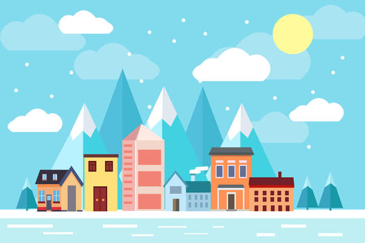 雪后城市图片素材免费下载