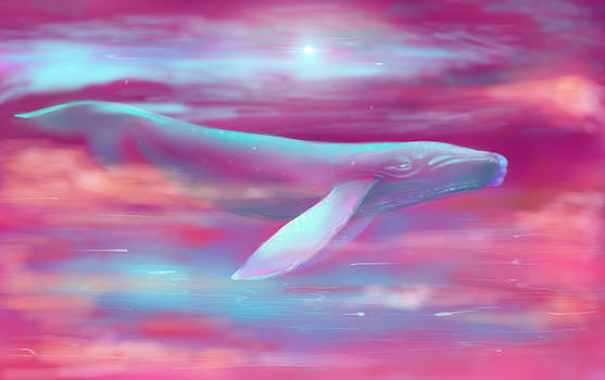 云层中的鲸鱼图片素材免费下载