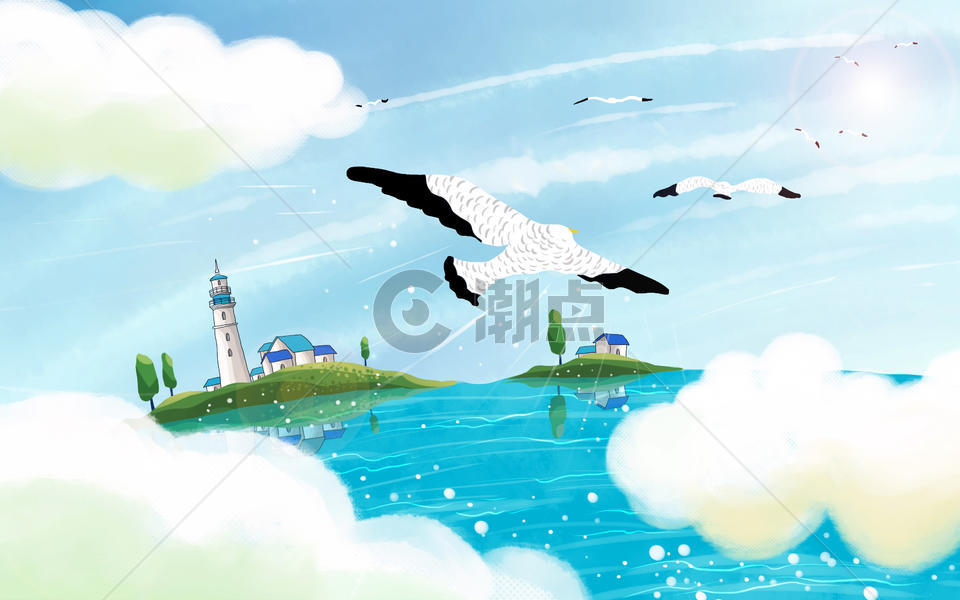 飞翔的海鸥图片素材免费下载
