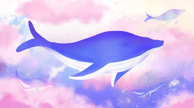 云中鲸鱼图片素材免费下载