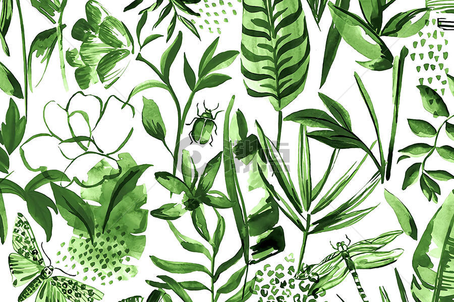 小清新绿色植物背景图片素材免费下载