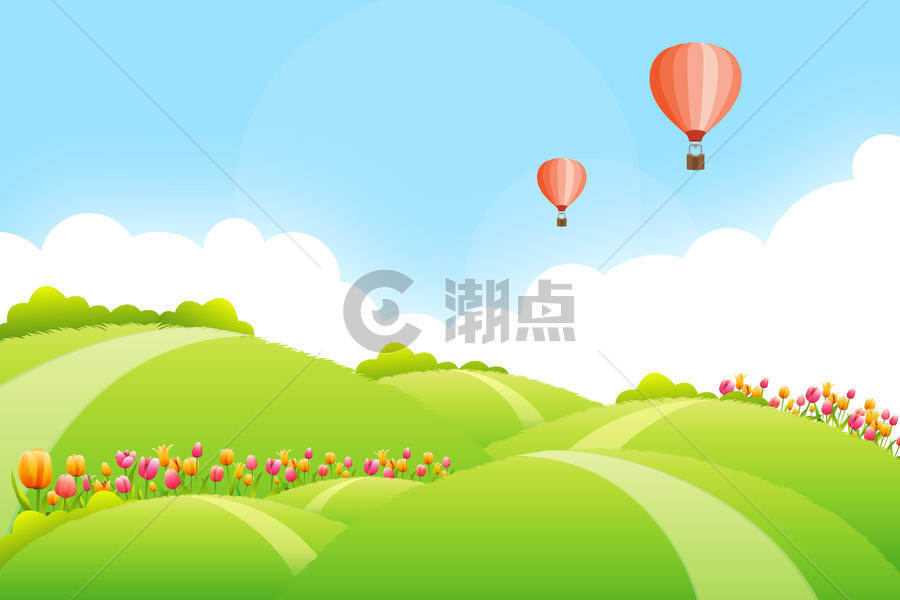 春天的热气球图片素材免费下载