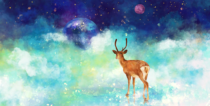 小鹿的幻想图片素材免费下载