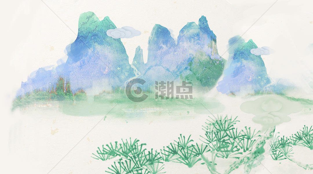 中国风唯美水彩画图片素材免费下载