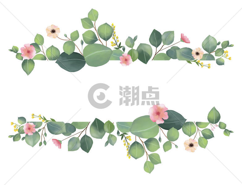 小清新花卉叶子背景图片素材免费下载