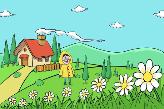 春季儿童插画图片素材免费下载