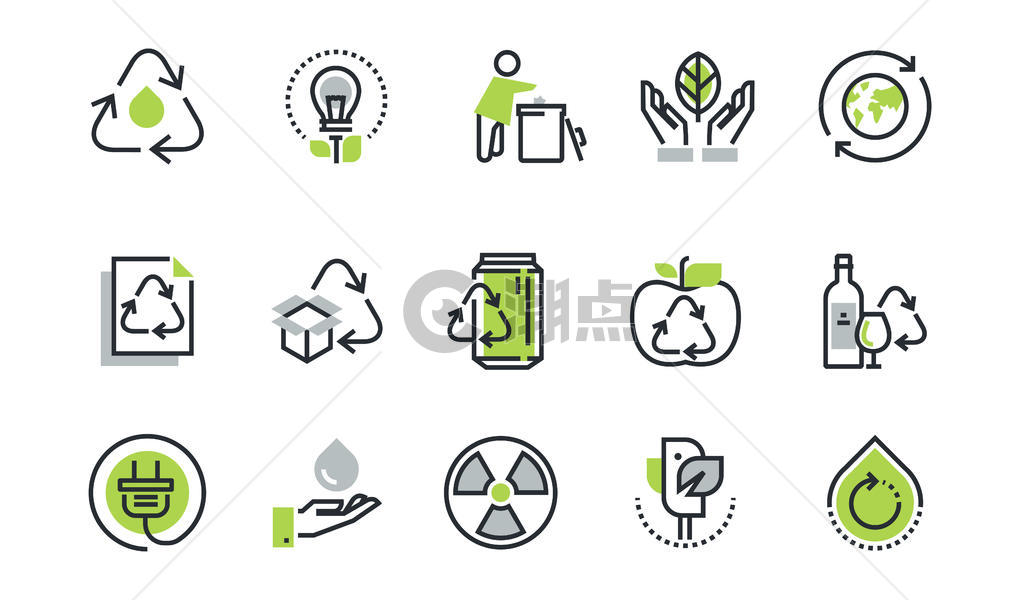 绿色环保节能图标图片素材免费下载