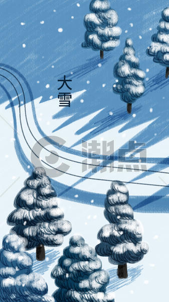 二十四节气大雪插画图片素材免费下载