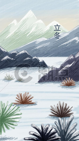 二十四节气立冬插画图片素材免费下载