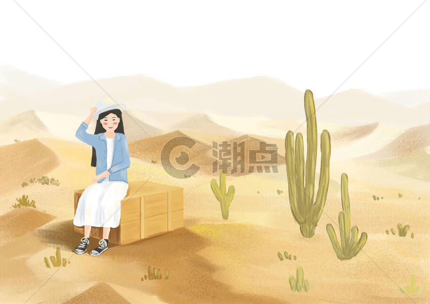 沙漠女孩图片素材免费下载