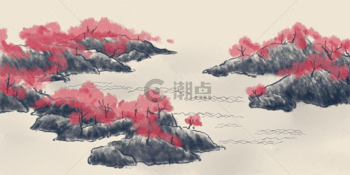 中国风水彩背景图片素材免费下载