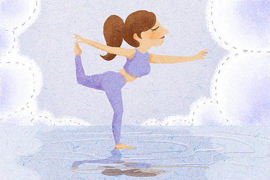 瑜伽健身创意插画图片素材免费下载