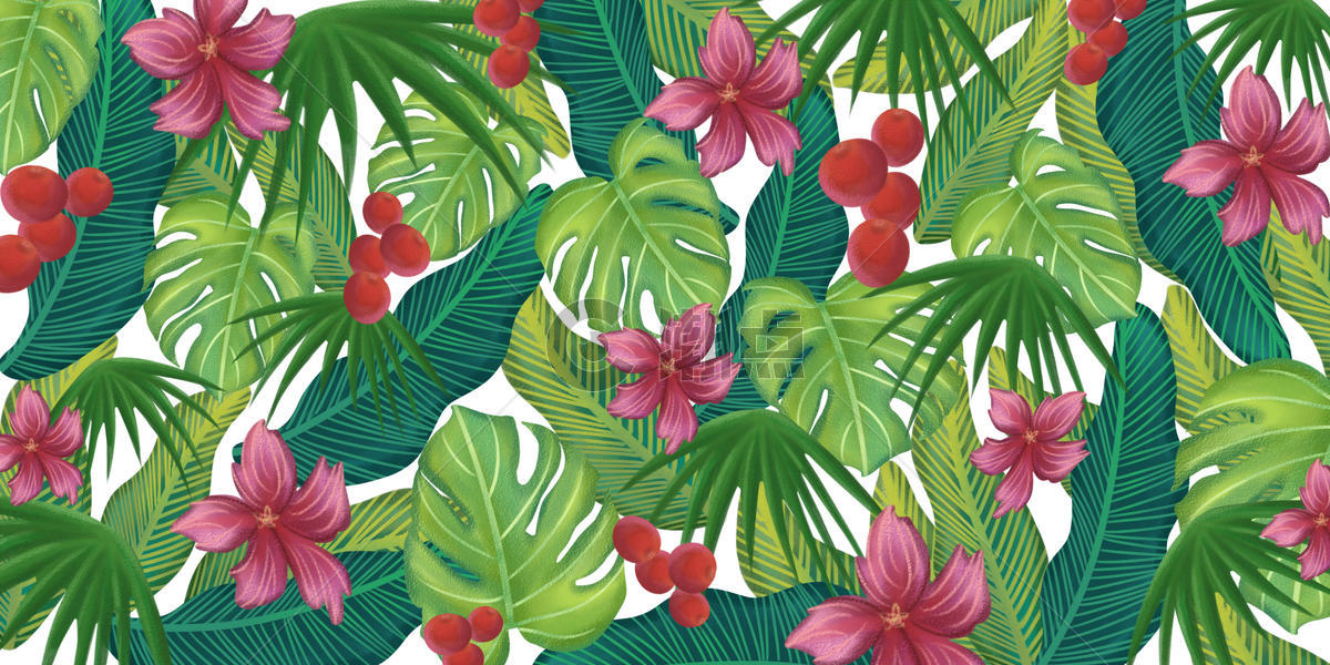 热带植物元素图案图片素材免费下载