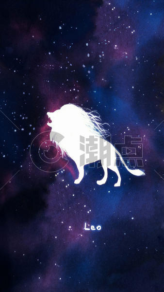 狮子座十二星座系列插画图片素材免费下载