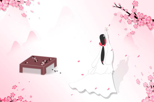 粉色中国风背景插画图片素材免费下载