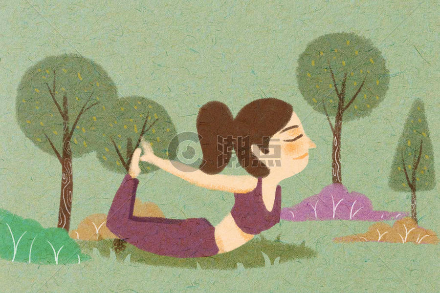 瑜伽健身创意插画图片素材免费下载