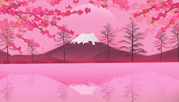 富士山的樱花图片素材免费下载