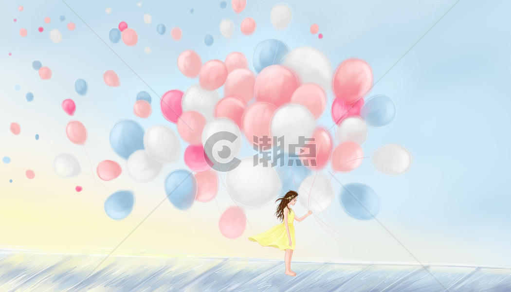 浪漫气球雨图片素材免费下载