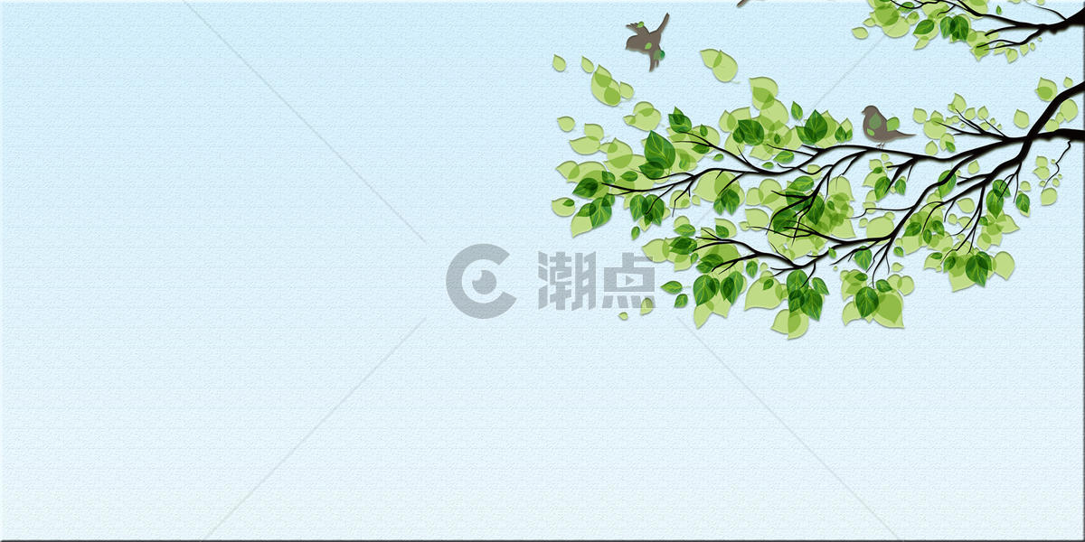 小鸟树叶背景图片素材免费下载