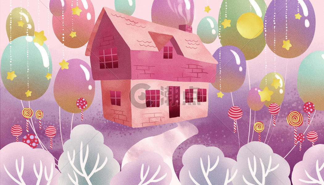粉色梦幻童话小屋图片素材免费下载