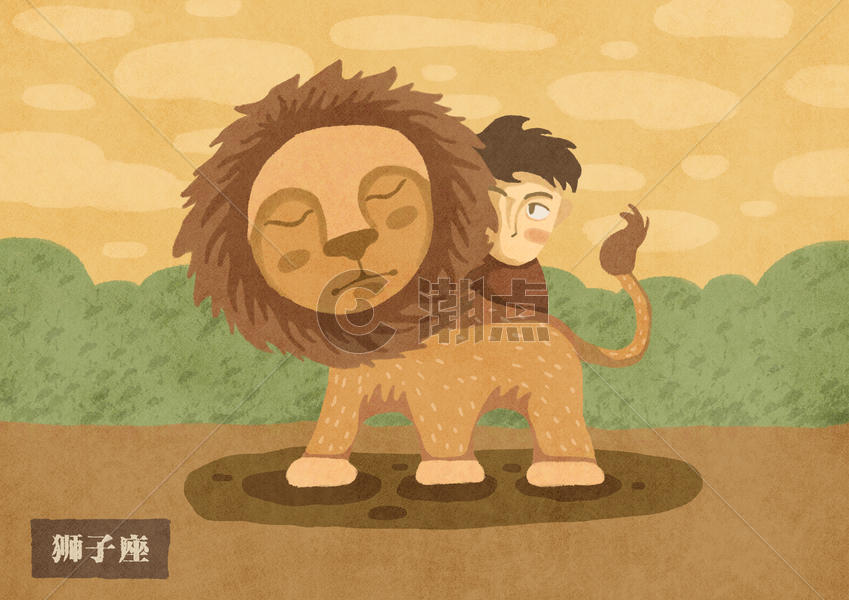 狮子座插画图片素材免费下载