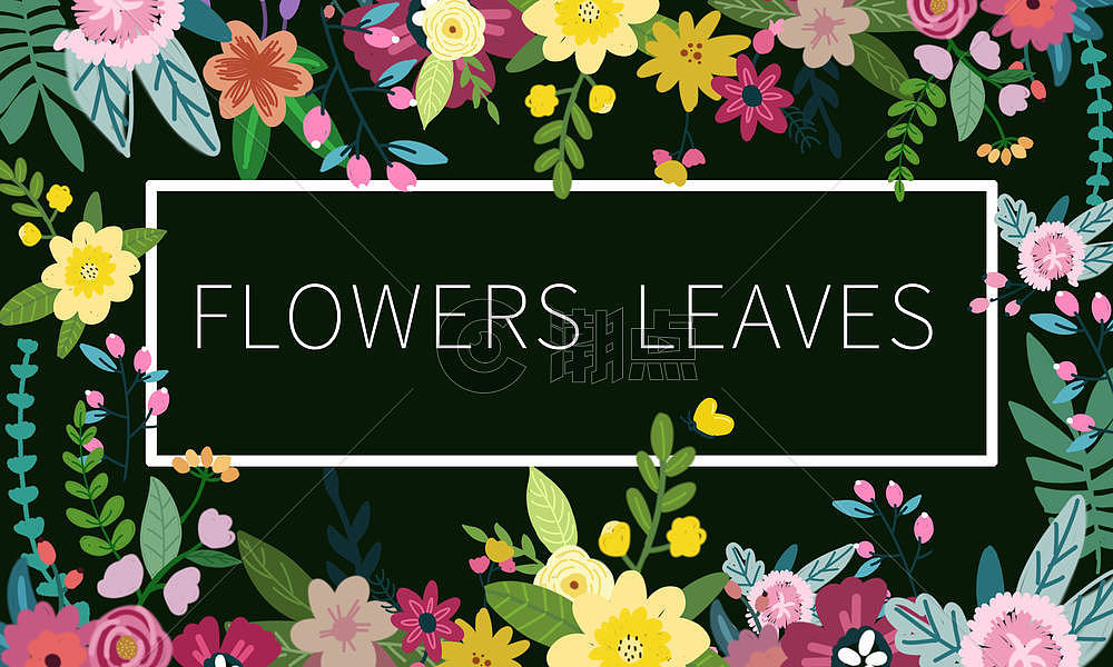 手绘花卉装饰框图片素材免费下载