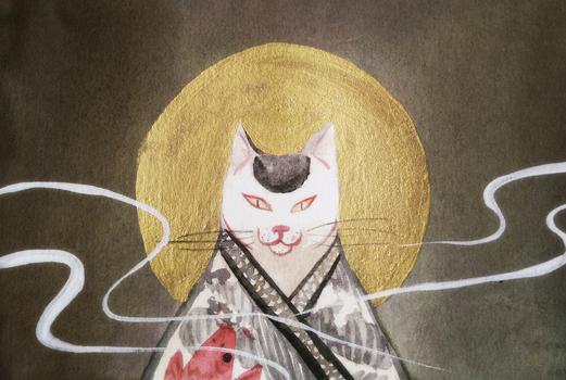 浮世绘猫图片素材免费下载
