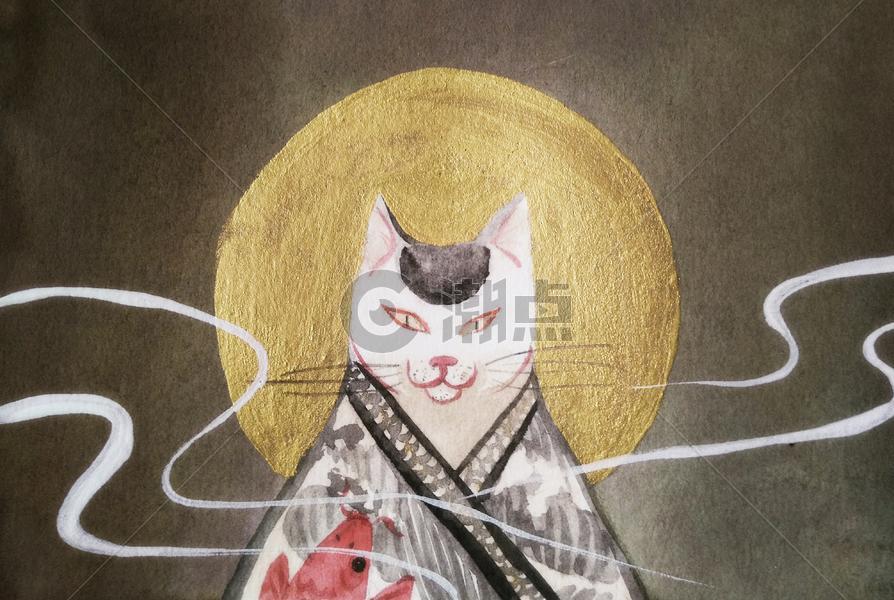 浮世绘猫图片素材免费下载