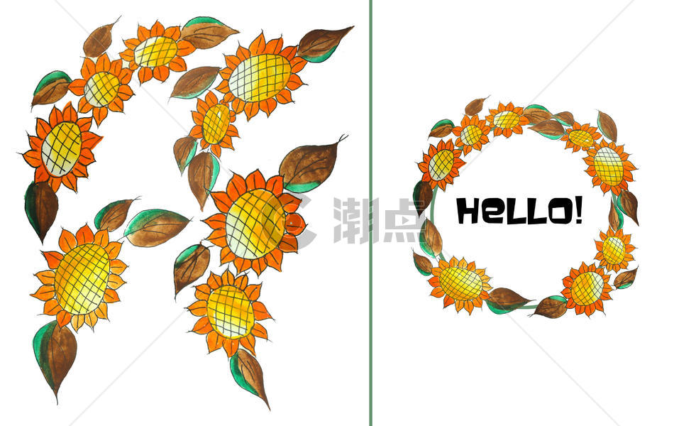 手绘水彩向日葵花图片素材免费下载