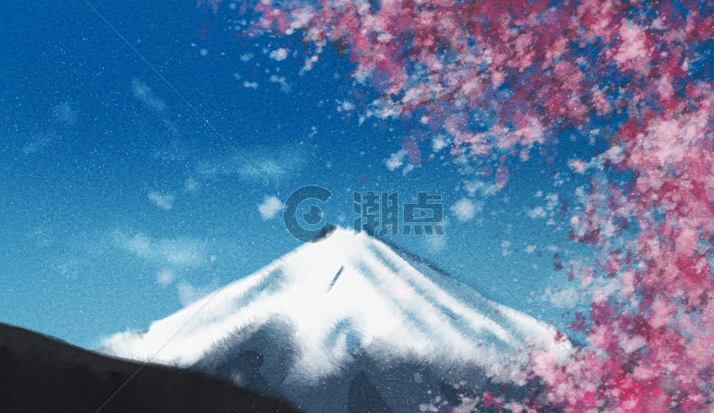 樱花 富士山图片素材免费下载