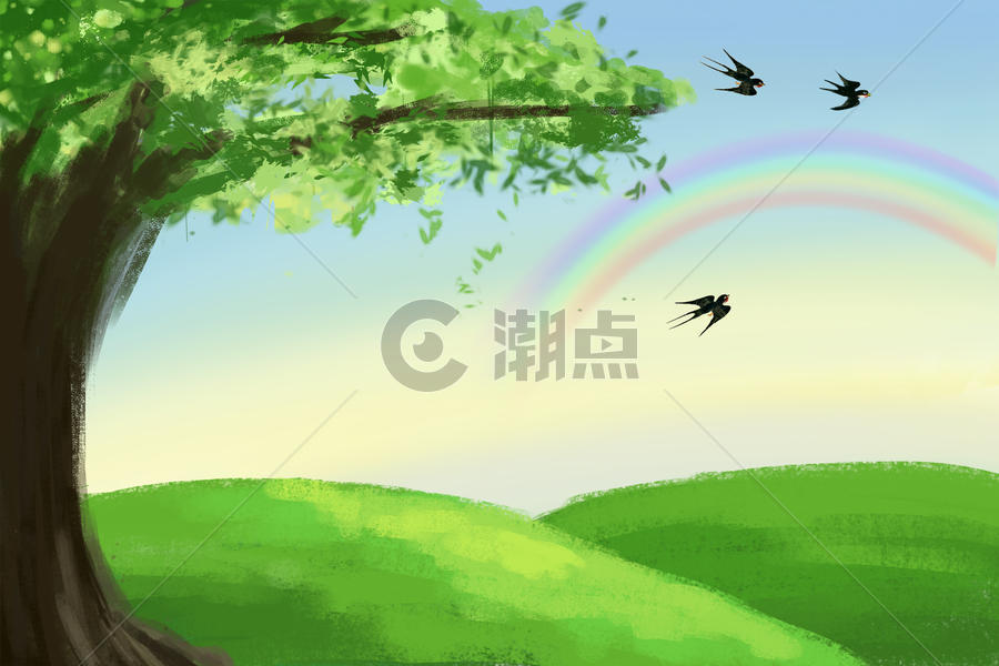 彩虹大树图片素材免费下载