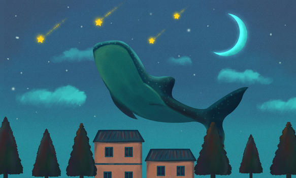 夜晚鲸梦图片素材免费下载