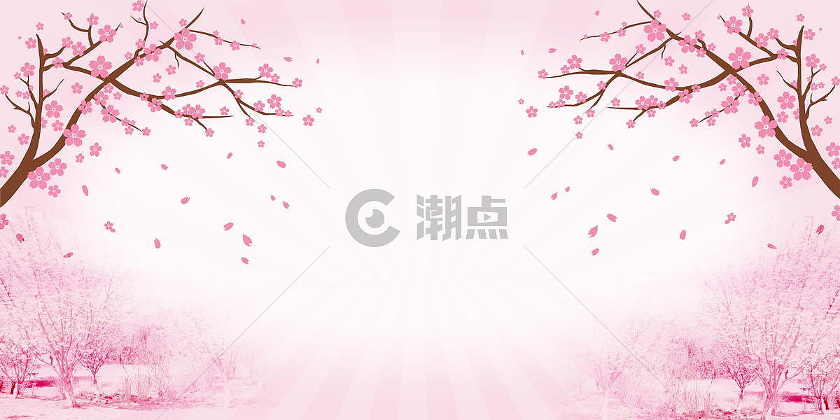 樱花唯美场景图片素材免费下载
