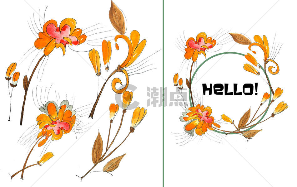 手绘水彩花朵图片素材免费下载